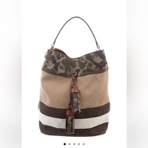 Burberry Camouflage Trimmed Ashby Bag